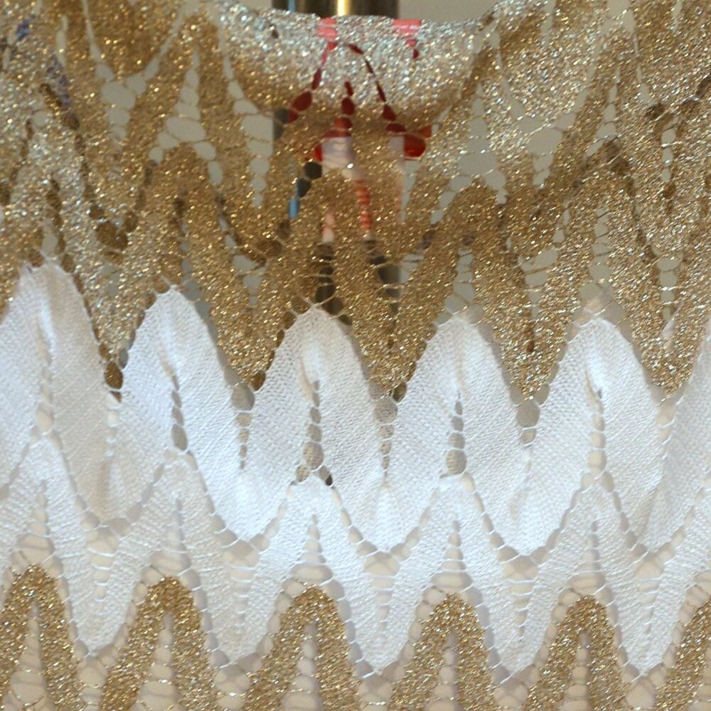 hearts of Palm gold and white top